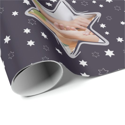 Caregiver Custom Foto Weihnachtssterne Geschenkpapier (Rolleneckpunkt)