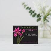 Caregiver Elegante Pink Iris Beruflich Visitenkarte (Stehend Vorderseite)