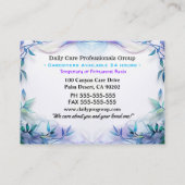 Caregiver Fflügen Freundlich Beruflich Cool Visitenkarte (Rückseite)