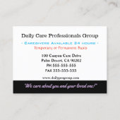 Caregiver Floral Elegante Rose Visitenkarte (Rückseite)