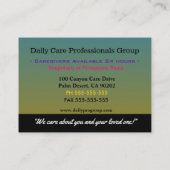 Caregiver flüstert Komfort Beruflich Visitenkarte (Rückseite)