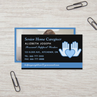 Caregiver Home Help Nurse photo modern Visitenkarte