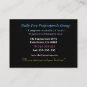 Caregiver Lil Bouquet Freundlich Beruflich Visitenkarte (Rückseite)