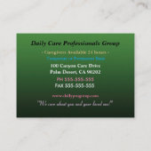 Caregiver Lovely Cherub Beruflich Visitenkarte (Rückseite)