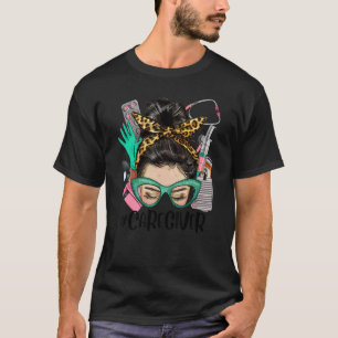CAREGIVER Messy Bun Afro Haare Krankenversicherung T-Shirt