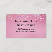 Caregiver Moderne Rose Gold Glitzer Medical Pink Visitenkarte (Rückseite)