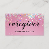 Caregiver Moderne Rose Gold Glitzer Medical Pink Visitenkarte (Vorderseite)
