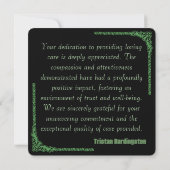 Caregiver Recognition Flat Card - Personalisiert . Dankeskarte (Rückseite)