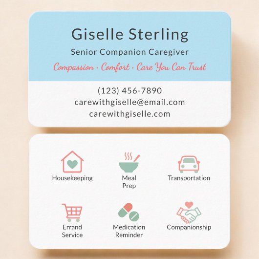 Caregiver Service Modern Home Help Visitenkarte