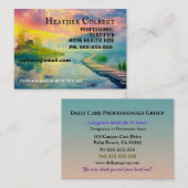 Caregiver Sunset Ruhige Friedliche Beruflich Visitenkarte (Vorne/Hinten)