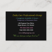 Caregiver Tulip Beauty Beruflich Visitenkarte (Rückseite)