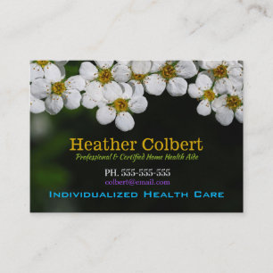 Caregiver White Petal Helper Visitenkarte