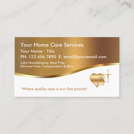 Caregiver Zuhause Health Business Cards Visitenkarte (Vorderseite)