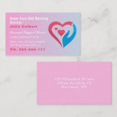 Caregiver Zuhause Help Companiship Square pink Visitenkarte (Vorne/Hinten)