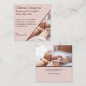 Caregiver Zuhause Help Company Quadratische Visitenkarte (Vorne/Hinten)