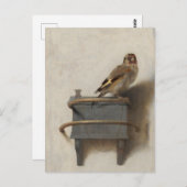 Carel Fabritius, The Goldfinch - 17. Postkarte (Vorne/Hinten)
