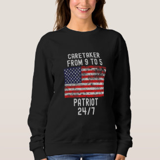 Caretaker Patrio Patriotic 4. Juli US-Flagge Sweatshirt