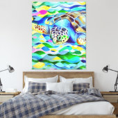 Caretta Caretta Schildkröte Niedlich und farbenfro Leinwanddruck (Insitu (Schlafzimmer))