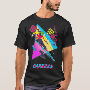 Carezza Farbige Retro-Ski-Abenteuergrafik T-Shirt