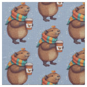 Carf-Wearing Capybara Sipping Coffee T-Shirt Stoff (Nahaufnahme)