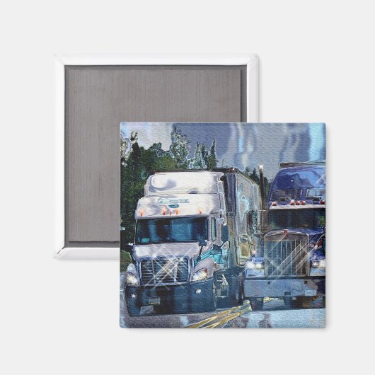 CARGO TRUCK BIG RIG TRUCKERS Geschenke Magnet (Vorderseite/Rückseite)