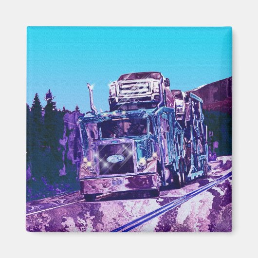 CARGO TRUCK BIG RIG TRUCKERS Geschenke Magnet (Vorne)