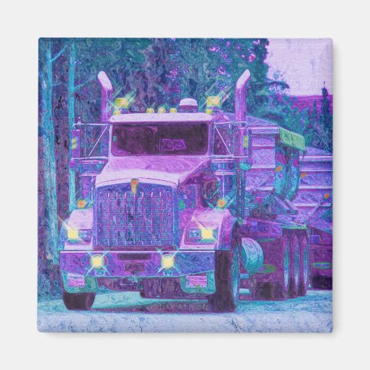 CARGO TRUCK BIG RIG TRUCKERS Geschenke Magnet (Vorne)