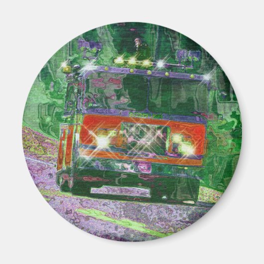 CARGO TRUCK BIG RIG TRUCKERS Geschenke Magnet (Vorne)