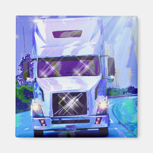 CARGO TRUCK BIG RIG TRUCKERS Geschenke Magnet (Vorne)