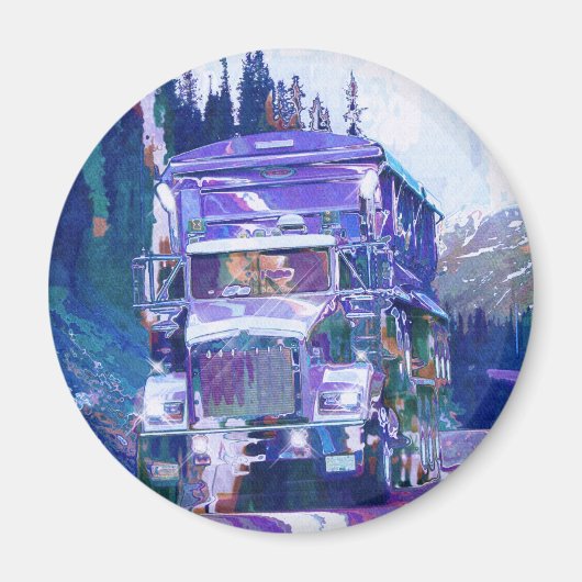 CARGO TRUCK BIG RIG TRUCKERS Geschenke Magnet (Vorne)