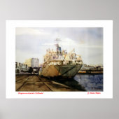 Carguero en el puerto (A Coruña) Poster (Vorne)