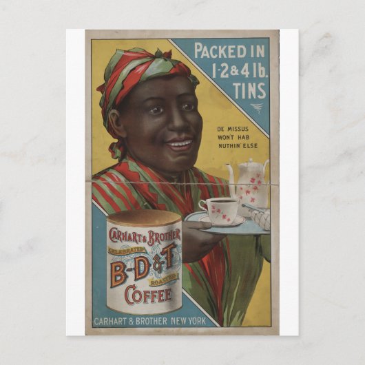 Carhart & Brother feierten gerösteten Kaffee Postkarte (Vorderseite)