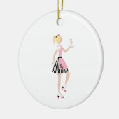 Carhop Girl Keramik Ornament (Links)