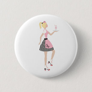 Carhop-Mädchen Button