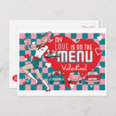 Carhop Retro Drive-In Valentine Postkarte (Vorne/Hinten)
