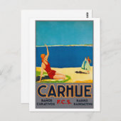 Carhue Argentina Vintage Reiseplakat Zurück Postkarte (Vorne/Hinten)