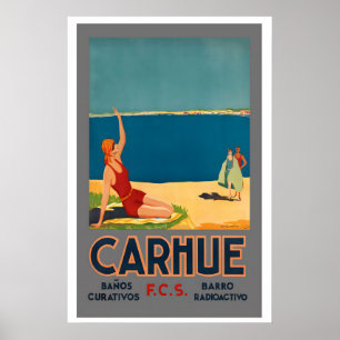 Carhué Argentinien Vintage Reiseposter - gerahmt Poster