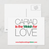 CARIAD POSTKARTE (Vorne/Hinten)