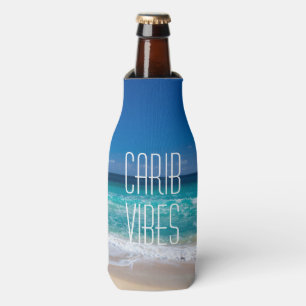 Carib Vibes Tropical Beach Türkis Wasser mit Namen Flaschenkühler