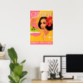 Caribbean Art Print Delta Airlines Travel Poster  (Heimbüro)