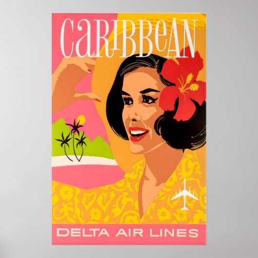 Caribbean Art Print Delta Airlines Travel Poster  (Vorne)