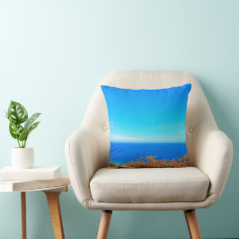 Caribbean Azure Bliss - Ocean View Throw Pillow Kissen