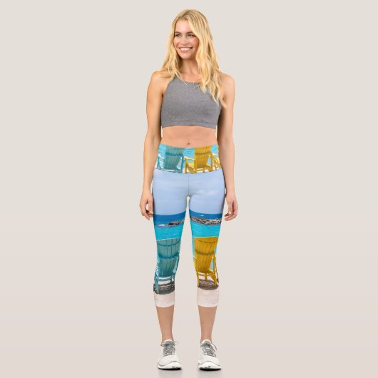 Caribbean Beach Chair Oasis #2 #caribbos #wall Capri Leggings (Vorderseite)