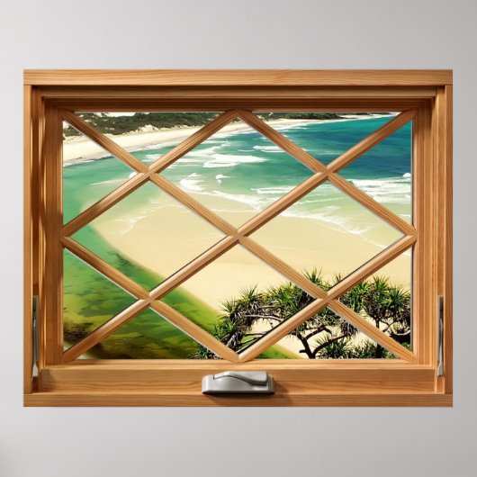 Caribbean Beach - Green Sea View Imitate Fake Wind Poster (Vorne)