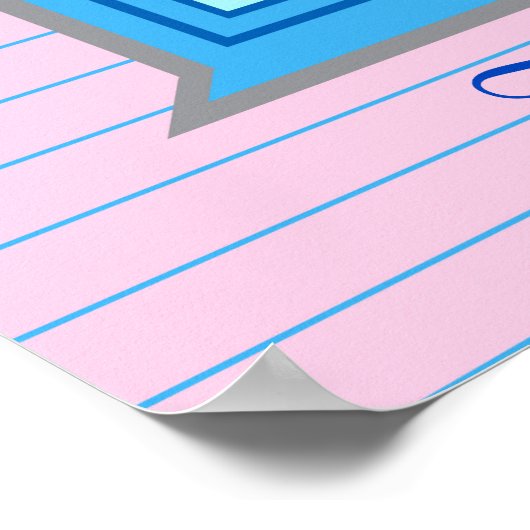 Caribbean Beach House Hideaway in Pastel Pink Blue Poster (Ecke)