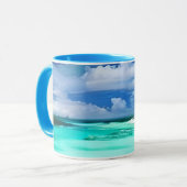 Caribbean Beach mit Deep Blue Summer Sky Tasse (Vorderseite Links)