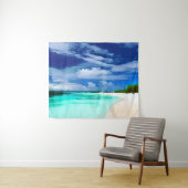 Caribbean Beach mit Deep Blue Summer Sky Wandteppich (Beispiel (Horizontal))