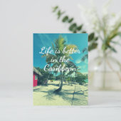 Caribbean Beach Postkarte (Stehend Vorderseite)