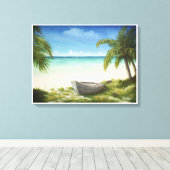 Caribbean Beach Seascape Print - Beached Leinwanddruck (Insitu (Holzboden))