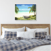 Caribbean Beach Seascape Print - Beached Leinwanddruck (Insitu (Schlafzimmer))